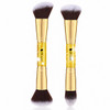Ducare 2Pcs Double Ended Foundation Brush Set Contour And Powder Makeup Brushes For Liquid Cream And Powder Soft Synthetic Face Brushes For