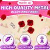 Red Rose Hair Clip 6 Pcs Non Slip Flower Barrettes For Women