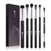 Ducare Eye Makeup Brush Set 6 Pcs Professional Eyeshadow Blending Makeup Brushes For Concealer Eyebrows Eyeliner Soft Hairs And Wood Handle