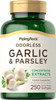 Piping Rock Odorless Garlic and Parsley Pills | 250 Softgel Capsules | Concentrated Herbal Extract | Non-GMO, Gluten Free Supplement