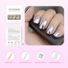 Coolnail Shiny Punk Style Metallic Light Purple False Fake Nails Metal Plating Acrylic Short Reflective Mirror Press On Nail Art Tips