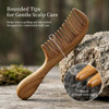 Onedor Handmade 100 Percent Natural Green Sandalwood Hair Combs Anti Static Sandalwood Scent Natural Hair Detangler Wooden Comb Wide Tooth 1