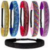 Frog Sac 6 Glitter Headbands For Girls Adjustable Non Slip Head Bands For Kids Cute Sparkly Stretch Elastic Hair Accessories For Gymnastics