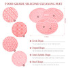 Diolan Makeup Brush Cleaning Mat And Drying Rack 28 Holes Brush Holder Silicone Rubber Clover Shaped Mat Cleaner Black And Pink