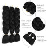 Sucoo Jumbo Braiding Hair Extensions High Temperature Fiber Crochet Twist Braids 24Inch 3Pcs Lot Black