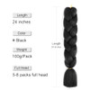 Sucoo Jumbo Braiding Hair Extensions High Temperature Fiber Crochet Twist Braids 24Inch 3Pcs Lot Black