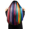 Yafex 12 Pcs Clip In Hair Extensions 22 Inch Colored Hair Extensions Party Highlights Long Straight Synthetic Hairpieces For Women Kids