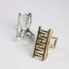 2Pcs Small Solid Color Vintage Metal Hair Jaw Clips Hair Clamp Ponytail Holder Hair Claw Hairpin Accessories For Lady Women Silver