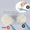 Shower Body Brush Bristles And Mesh Loofah Sponge Curved Handle Back Scrubber