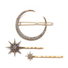 Numblartd Vintage Rhinestone Moon Snowflake Star Hair Clip Bobby Pins Women Lady Alloy Barrettes Hairpin Side Clip Hair Accessories
