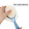Shower Body Brush Bristles And Mesh Loofah Sponge Curved Handle Back Scrubber