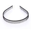 Mollensiuer 6Pcs Unisex Black Metal Hairband Teeth Comb Headband Hair Hoop Headwear Accessory For Women Men