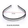 Mollensiuer 6Pcs Unisex Black Metal Hairband Teeth Comb Headband Hair Hoop Headwear Accessory For Women Men
