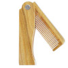 Onedor Handmade 100 Percent Natural Green Sandalwood Fine Tooth Wooden Comb For Men Hair Beard And Mustache Styling Pocket Comb With Leather