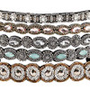 Rhinestone Beaded Elastic Headband 5 Pcs Fashionable Style Crystal Beaded Hair Ties Handmade Jewely Headband For Women Girls Lady