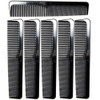Luxxii 6 Pack Barber Comb Set 9 Inch Professional Hair Combs For Men And Women Fine And Wide Tooth Dressing Comb Detangling Styling Cutting