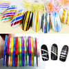 Nail Art Striping Tape Lines Kit 36 Pcs 1Mm 2Mm 3Mm Nail Tape Strips For Design Diy Silver Nails Striping Tape Case Laser Holographic Nail