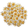 Betiteto 40 Pcs U Shaped Flower Rhinestone Hair Pins Crystal Hair Accessories For Bridal Wedding Party Girls Sweet Sixteen Yellow