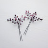 Kercisbeauty 3Pcs Purple Beaded Hair Pins For Wedding Bride Bridesmaid