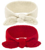 Izus Turban Headband Baby Girl Warm Rabbit Knot Hair Band Knit Head Wrap For Newborn Toddler And Children Red Plus Beige