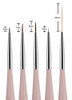Beaute Galleria 5 Pieces Nail Art Brush Set With Liners 4Mm 7Mm 9Mm Striping Brushes 5Mm 25Mm For Thin Fine Line Drawing Detail Painting
