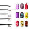 Beaute Galleria 5 Pieces Nail Art Brush Set With Liners 4Mm 7Mm 9Mm Striping Brushes 5Mm 25Mm For Thin Fine Line Drawing Detail Painting