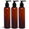 Brightfrom Lotion Pump Bottles Empty 8 Oz Bpa Free Refillable Plastic Containers Amber With Black Dispenser For Soap Shampoo Lotions Liquid