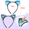 Wxj13 20 Pieces Cat Ears Headbands Reversible Sequin Headband Cute Cat Headbands