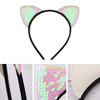 Wxj13 20 Pieces Cat Ears Headbands Reversible Sequin Headband Cute Cat Headbands