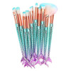 Funfunman Makeup Brushes 11Pcs Make Up Foundation Eyebrow Eyeliner Blush Cosmetic Concealer Brushes Mermaid Colorful
