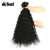 Début Synthetic Hair Bundles With Simple Closure Weave Bundles With Frontal Swiss Lace 9Pcs Water Wave 20 Inch 240G High Temperature Fiber