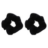 Motique Accessories Velvet Solid Scrunchies Set Of 2 Black
