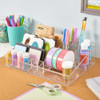 Stori Audrey Clear Vanity Makeup Organizer 15 Compartment Holder For Brushes Eyeshadow Palettes And Beauty Supplies Stacks On Audrey Storage