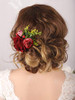 Kercisbeauty Wedding Bridal Floral Hair Combs Clips Red Rose Velet Flower Mexican Headpiece Headband For Carvinal Party