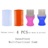 4Pcs Head Hair Comb 2Pcs Hair Comb Double Sided 2Pcs Removal Dandruff Comb