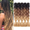 Ombre Braiding Hair Synthetic Brown Braiding Hair Extensions Afro Crochet Hair 3 Tones 5Pcs 53 Black To Brown To Blonde