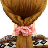 Cottvott 3 Pack Chiffon Hair Rope Yarn Beads Hair Ties Women Hair Accessories Scrunchies Red Pink Lightpurple