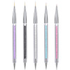 Gel Polish Nail Art Brushes Set 5 Pcs Dual Ended Nail Paint Brushes For Nail Art With Fine Liner Brushes And Dotting Pen 5 7 9 11 13 Mm