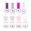 Revel Nail Dip Powder Starter Kit 4 Color French Manicure Set With Base Coat Activator Finish Gel And Gel Thinner Made In Usa