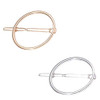 Lassum 2 Pcs Minimalist Dainty Hollow Geometric Round Circle Metal Hairpin Hair Clip For Women And Girls On Any Occasion Gold And Silver