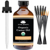 Joyal Beauty Castor Oil Usda Certified Organic 4Oz . 100 Percent Pure Cold Pressed Unrefined Hexane Free Glass Bottle. Free Mascara