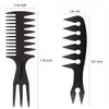 Hair Comb Styling Set Tail Combs Double Side Brushes Afro Pick Pik Comb African American Hair Brush Barber Accessories Black 2Pcs