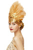 Babeyond Carnival Feather Headpiece Showgirl Pageant Headband Women S 1920S Flapper Headband Gold
