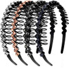 Yaomiao 4 Pcs Rhinestone Headband With Teeth Comb Wave Rhinestone Crystal Hoop For Women Sparkly Crystal Plastic Hairband Hair Accessories