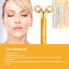 Dangshan 2 In 1 Electric Face Massager 24K Golden Facial Massager 3D Roller And T Shape Facial Roller Massager Kit Skin Care Tools