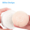 Kalevel Empty Makeup Powder Container 50Ml With Puff Loose Face Compact Case Plastic Cosmetic Jars Travel Containers Refillable Bottle Box
