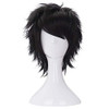 Morvally Short Messy Black Heat Resistant Synthetic Hair Wigs For Cosplay Halloween Anime