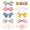 Bqubo Baby Girl Bows And Headbands Soft Nylon Hairbands Elastics Handmade Girls Flower Hair Accessories For Newborn Infant Toddlers Kids 10