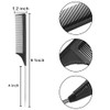 Leinuosen 2 Pcs Rat Tail Combs Steel Pin Carbon Fiber Teasing Hair