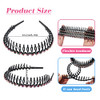 Yeshan Rhinestone And Crystal Headbands For Women With Teeth Comb Non Slip Hard Plastic Headbands In Wave Shape Pack Of 4